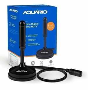 DTV-150 ANTENA DIGITAL HDTV CABO 5M C/ BASE MAGNETICA AQUARIO
