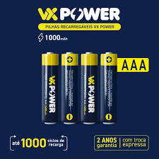 PILHA RECARREGAVEL AAA BLISTER C/ 4UN