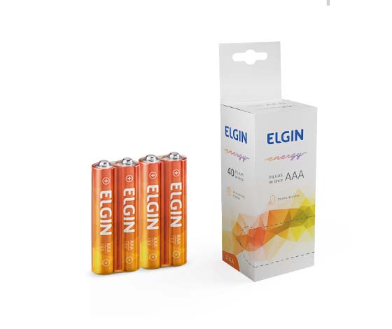 PILHA ELGIN AAA ZINCO-CARVAO R03 TUBO C/ 40UN