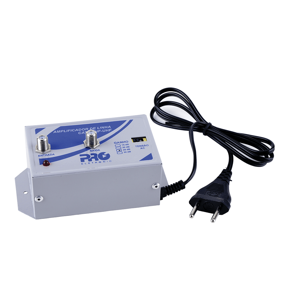 PQAL-2500 AMPLIFICADOR DE LINHA VHF/UHF 25DB PROELETRONIC
